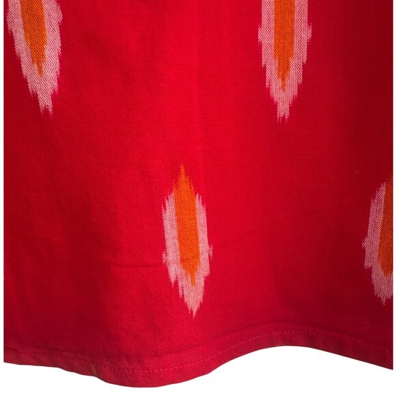 Mata Traders Cherry Red Ikat A-Line Dress M 100% Cotton NWT - Picture 6 of 12